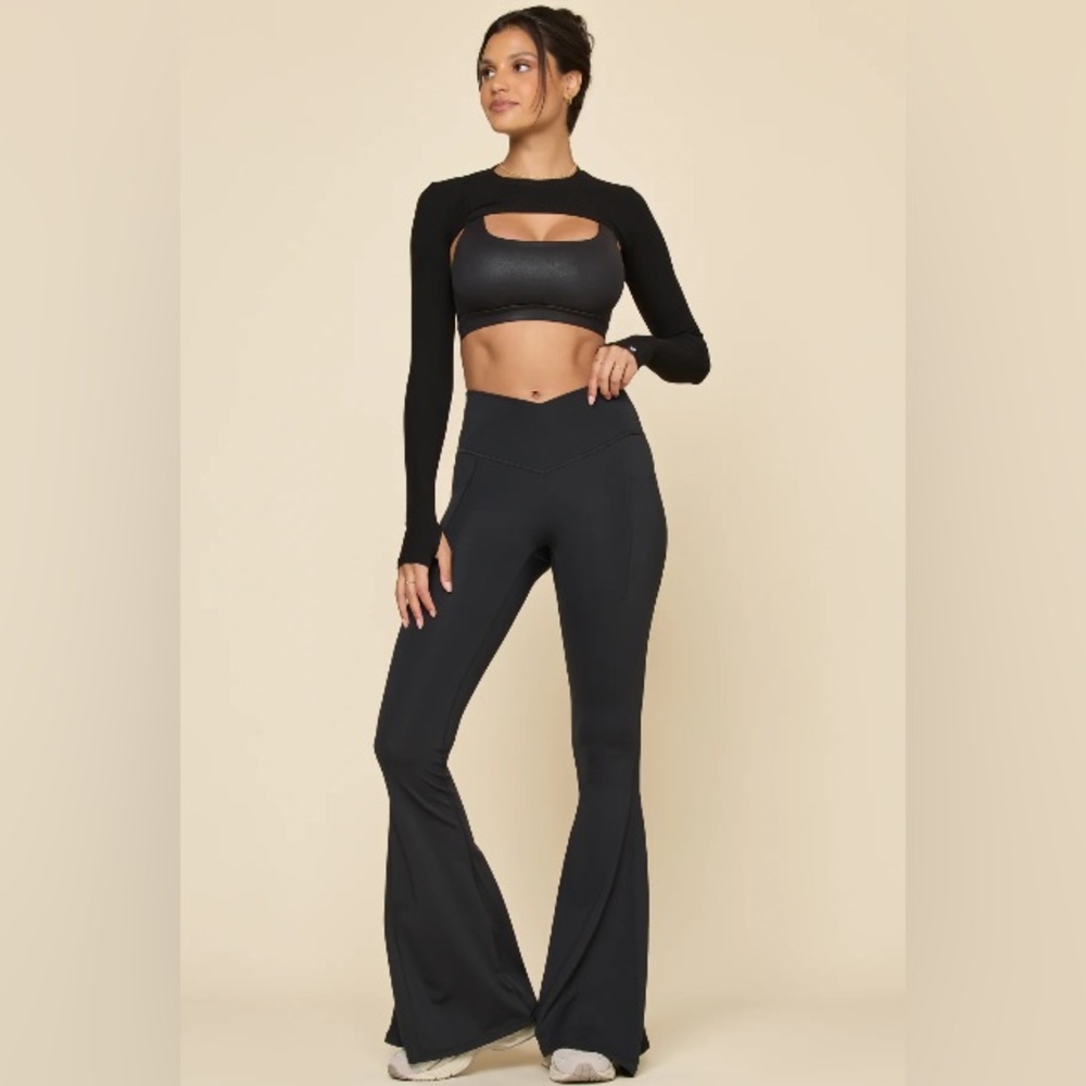 Popflex Crisscross Hourglass bell bottom with pockets